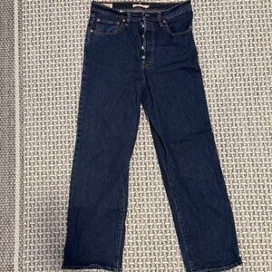 Levi's Ribcage Straight Ankle Size 30 Length 29 Dark Blue
